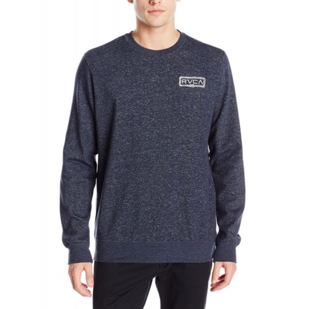 RVCA Double Rope Embroidered Crewneck Sweatshirt in midnight blue